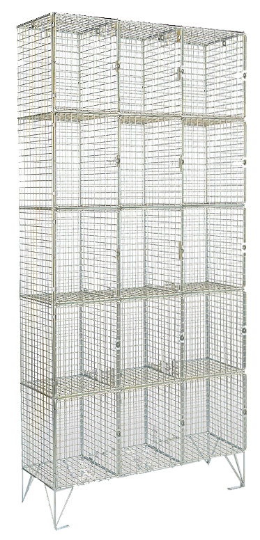 Five Compartment Nest of Three Mesh Locker (with or without door) Five Compartment Nest of Three Mesh Locker (with or without door)